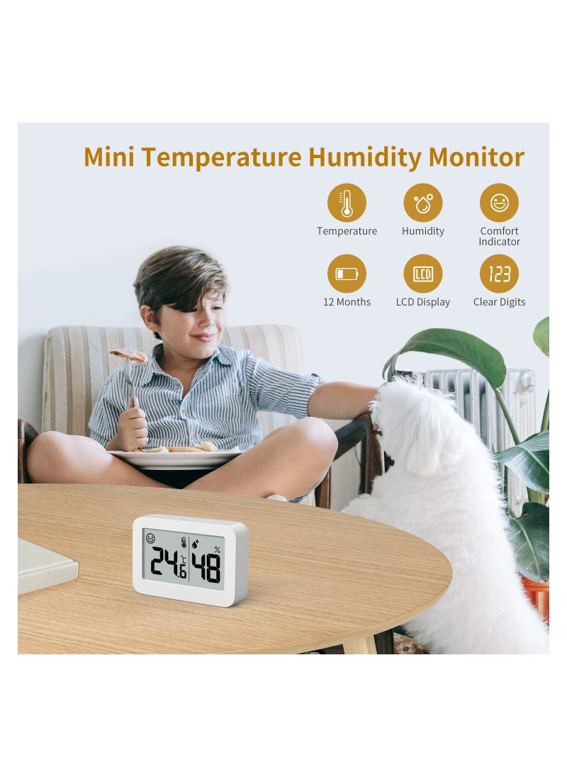 SYOSI - Mini Hygrometer Indoor Thermometer, 2-Pack Hight Accurate Temperature and Humidity Monitor, Humidity Gauge with Degrees Fahrenheit (℉), Humidity Meter Digital for Greenhouse Babyroom Closet - Image 1