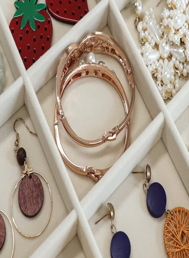 Stratalife Earring Organizer Stackable Jewelry Tray Removable Display Tray Organizer for Jewelry Necklace Earring Drawer Insert 12 Grid Beige - Image 3