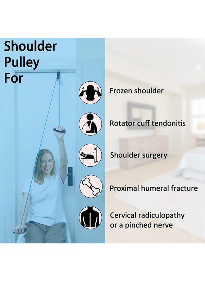 Ocean Shoulder Pulley for Physical Therapy with Exercise Guide - Improves Shoulder Strength & Range of Motion - Reduces Pain, Helps in Muscle Recovery - Physical Therapy Equipment (Blue)  - Image 3