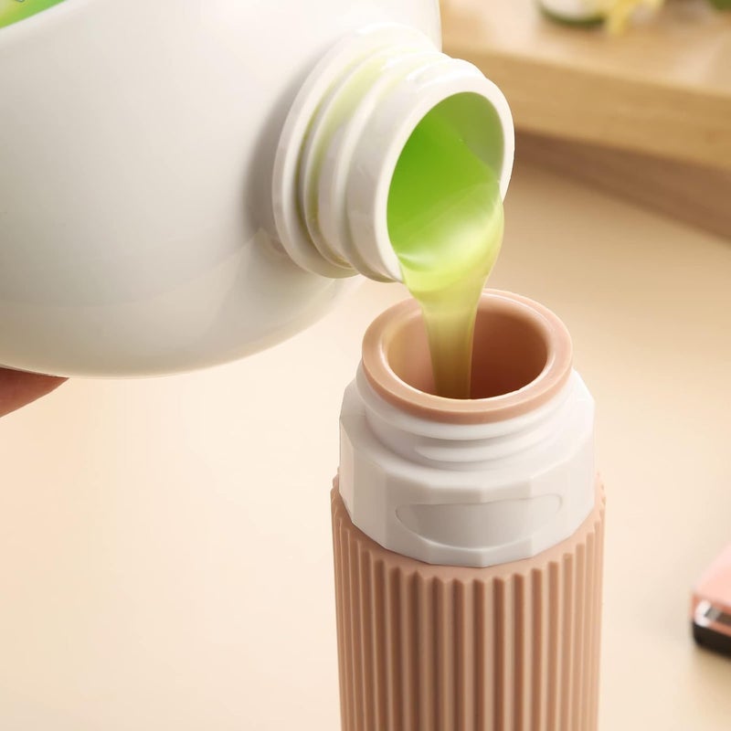Pixelera 90 ml silicone travel bottle 4 pcs For Toiletries Shampoo Bottle Set Travel Essentials for Lotion Soap Liquid Shampoo Small Bottles Refillable Leakproof Bottles for Lotion with Storage Pouch - Image 4