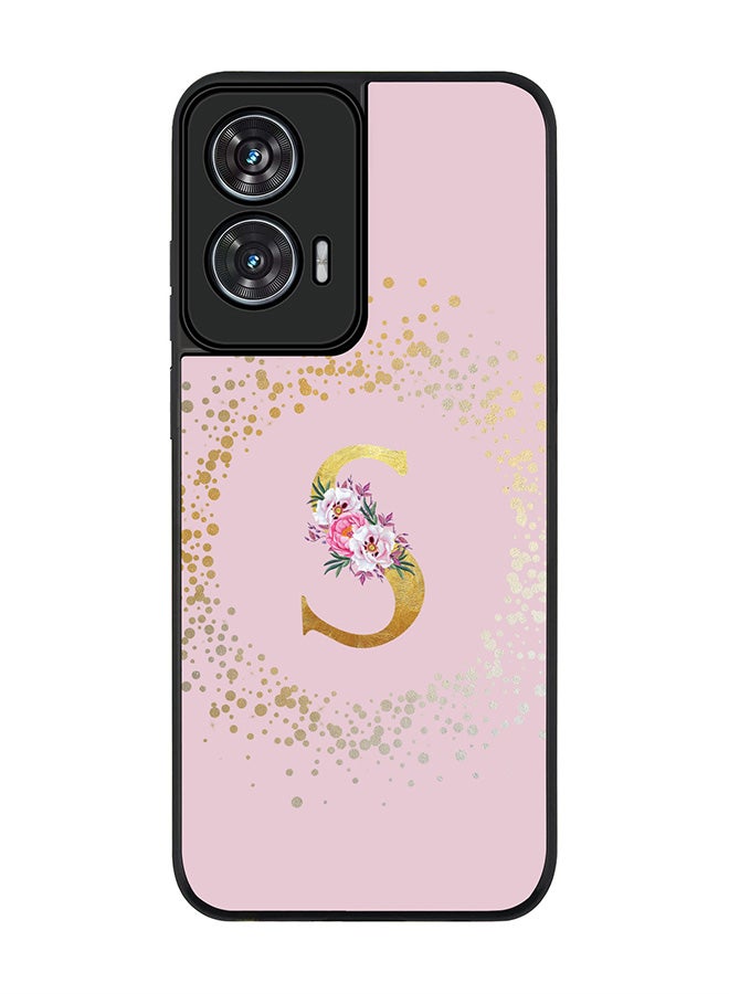 Stylizedd For Motorola Edge 50 Fusion 5G Case,Slim fit Camera Protection, Shockproof Thin Phone cover  - Custom Monogram Floral - S  (Pink ) - Image 1