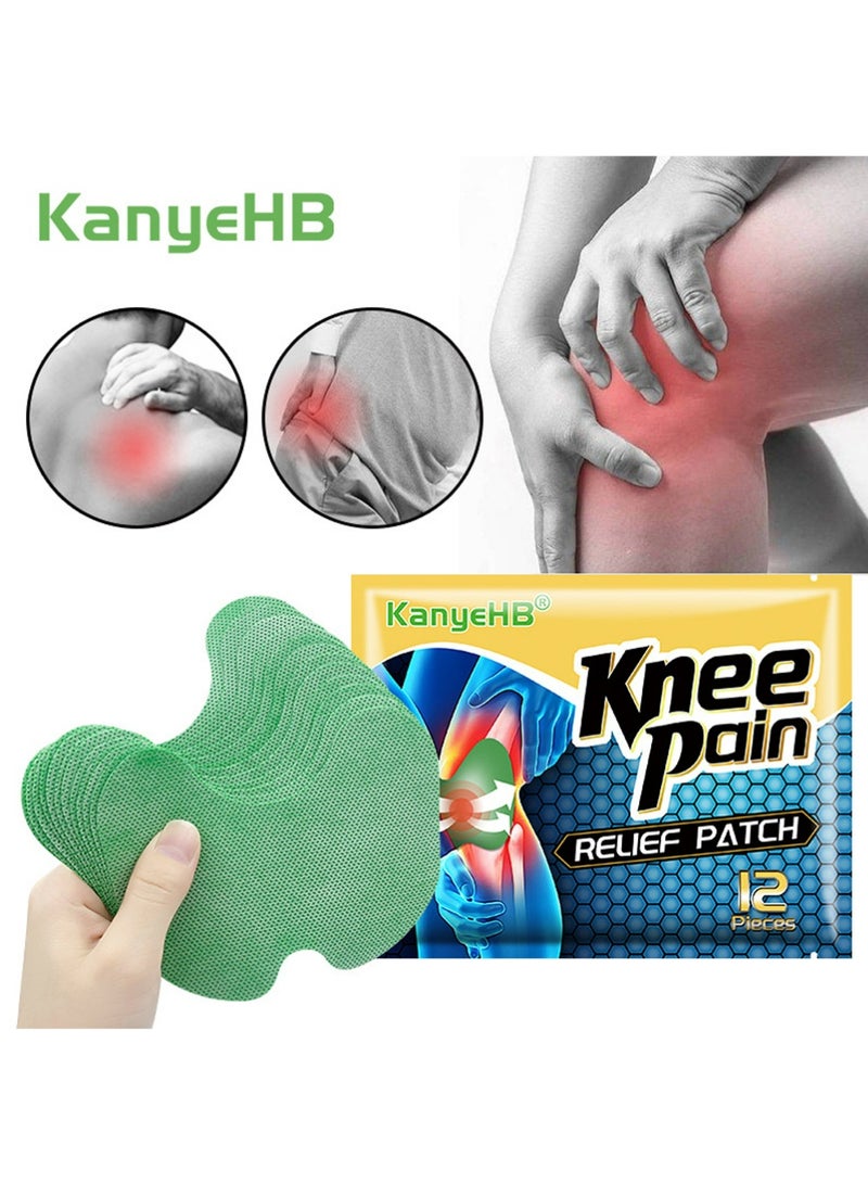 كاني إتش بي 12 PCS ركبة التصحيحات,تصحيحات تخفيف الألم,تسخين التصحيحات العشبية للركبة التصحيح,ملصق استخراج طبيعي للركبة,اليد والظهر والرقبة والكتف - Image 1