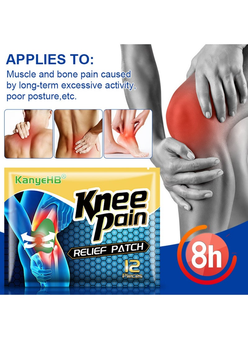 كاني إتش بي 12 PCS ركبة التصحيحات,تصحيحات تخفيف الألم,تسخين التصحيحات العشبية للركبة التصحيح,ملصق استخراج طبيعي للركبة,اليد والظهر والرقبة والكتف - Image 3