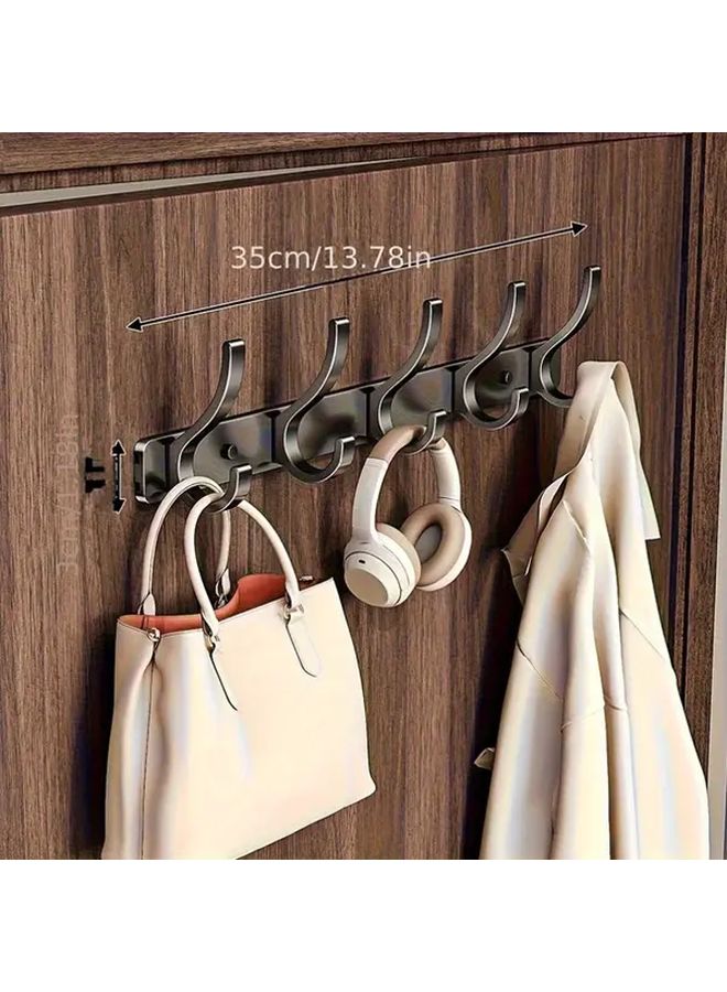 Wall Mounted Hat Rack With 8 Gun Ash Small Phoenix Tail Hooks Modern Minimalist Space Saving Entryway Organizer - Image 4