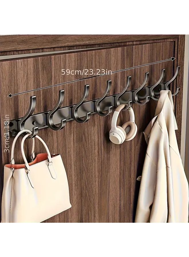 Wall Mounted Hat Rack With 8 Gun Ash Small Phoenix Tail Hooks Modern Minimalist Space Saving Entryway Organizer - Image 1