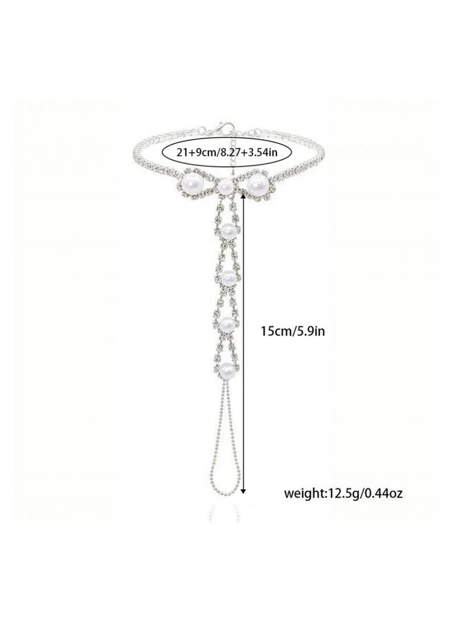 Take Two  Faux Pearl Foot Chain with Toe Ring Anklet for Women | Best Price UAE