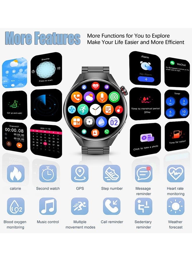 رولستيمي ساعة ذكية بلوتوث للرجال مقاس 1.75 بوصة/سوار ذكي ، الرد / إجراء المكالمات ، مراقبة النوم أثناء التمرين ، عالمية لأنظمة أندرويد وآي أو إس ، آر تي-جي 5 بلس - Image 2