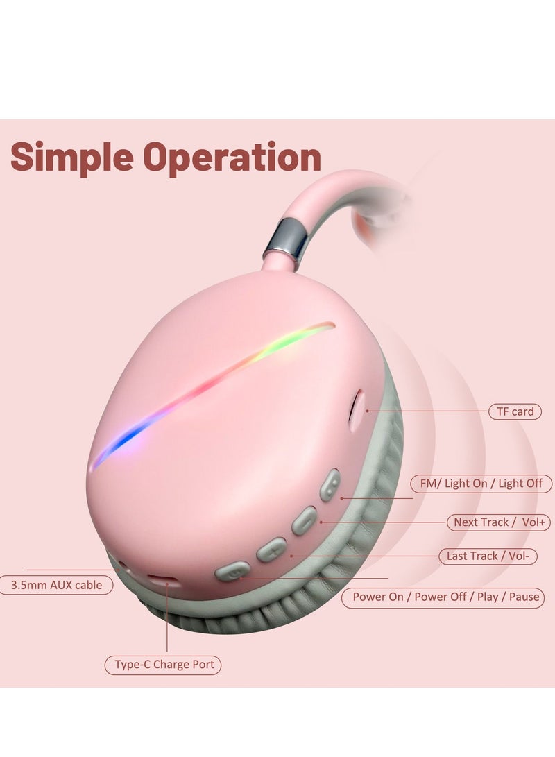 GULFLINK 400mah Cat Ears Wireless Bluetooth Headphones for Teens Adults White - Image 5