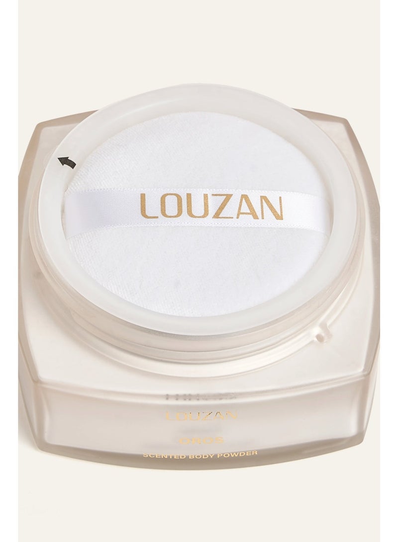 Louzan Oros Perfumed Body Powder 100gm – Italian Lemon, Strawberry & Vanilla Scented Talc - Image 4
