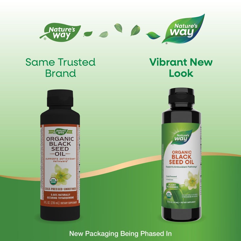 Nature's Way Organic Black Seed Oil, Supports Antioxidants Pathways*, Cold-Pressed, Vegan, Gluten Free, 8 fl oz (Packaging May Vary) - Image 2