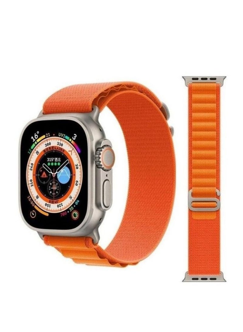 Generic - 2Pack for Apple Watch Alpine Loop Band 49mm/45mm/44mm Nylon Woven Sport Strap Compatible with iWatch Series 8/Ultra/7/SE/6/5/4/3/2/3 Black/Orange - Image 1