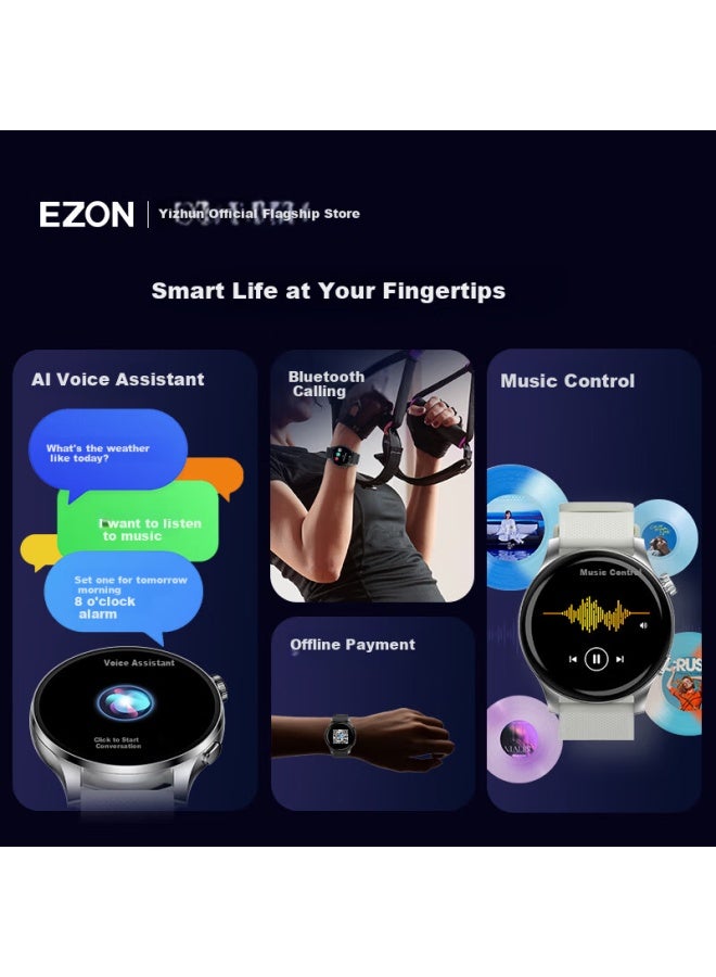 Ezon S8 Smart Sports Watch Payment Music Multifunctional Running Watch Black - Image 2