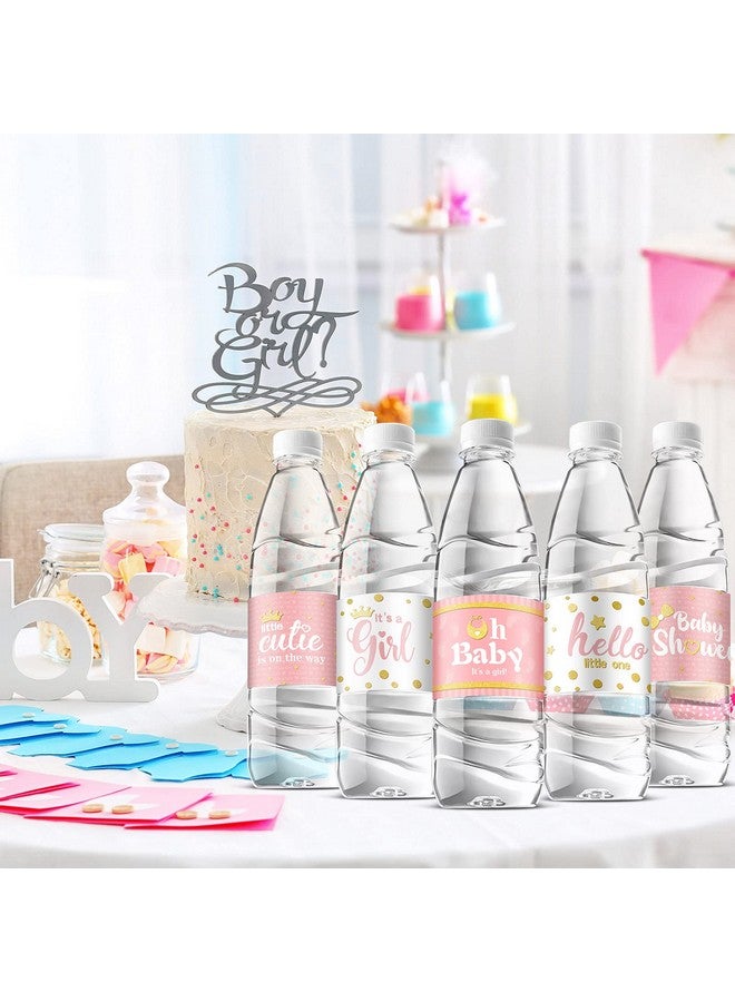 Clabby Baby Shower Water Bottle Labels Waterproof Water Bottle Stickers Wrappers for Baby Shower Party Supplies Decoration (Girl Style, 39 Pieces) - Image 4