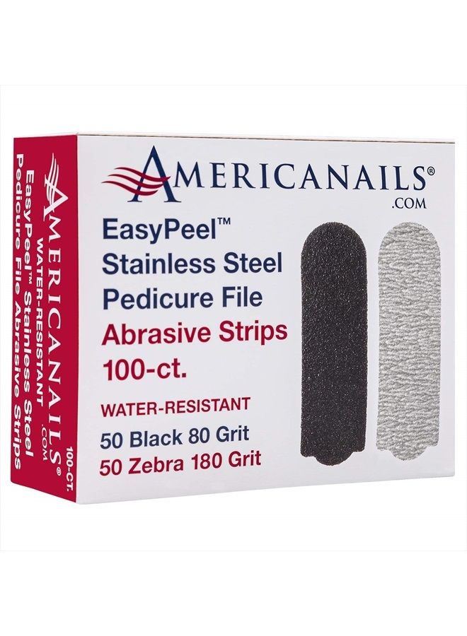 AMERICANAILS .COM Americanails EasyPeel Pedicure Abrasive Strips for Foot File - Professional Foot Care Pedicure - Hard Cracked Skin, Corns, Callus, Dead Skin Remover for Smooth Feet - Foot Scrub Care Tool (100 Pack) - Image 1