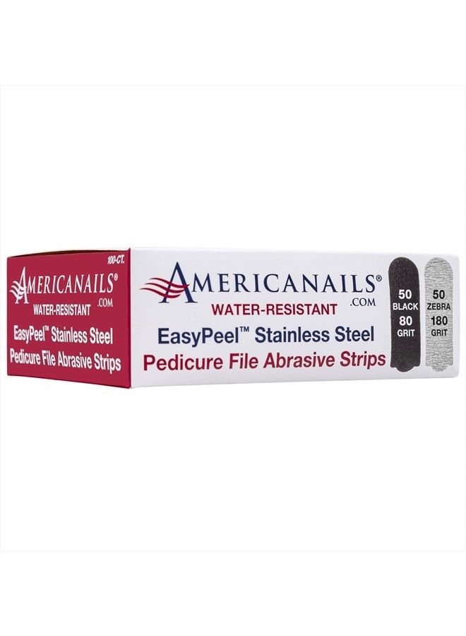 AMERICANAILS .COM Americanails EasyPeel Pedicure Abrasive Strips for Foot File - Professional Foot Care Pedicure - Hard Cracked Skin, Corns, Callus, Dead Skin Remover for Smooth Feet - Foot Scrub Care Tool (100 Pack) - Image 2