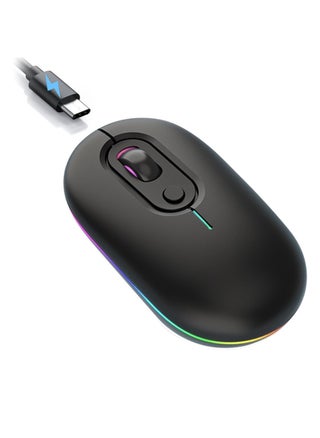 Rechargeable Wireless Mouse, Portable and Color Backlit Mouse, 2.4GHz and Bluetooth Mouse with Mini USB Receiver, Compatible with PC/Mac/Andriod/iPad/Laptop - pzsku/Z3BC6F400A336B52E3B16Z/45/1747995143/9e8edd8b-6cf2-4c9e-8fa1-baf623921770