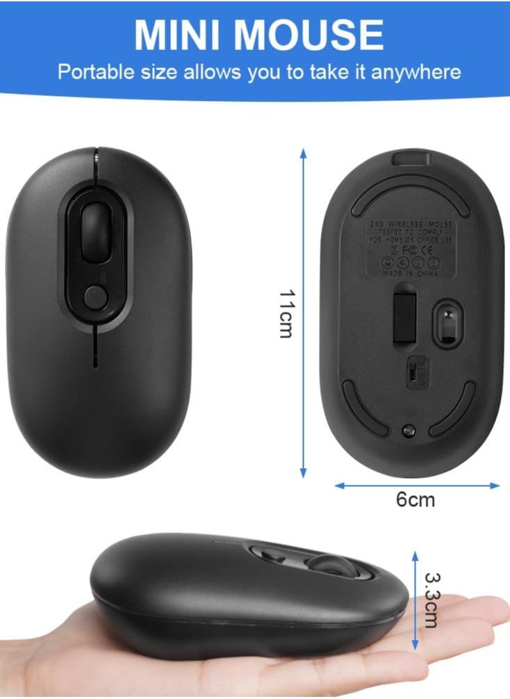 Rechargeable Wireless Mouse, Portable and Color Backlit Mouse, 2.4GHz and Bluetooth Mouse with Mini USB Receiver, Compatible with PC/Mac/Andriod/iPad/Laptop