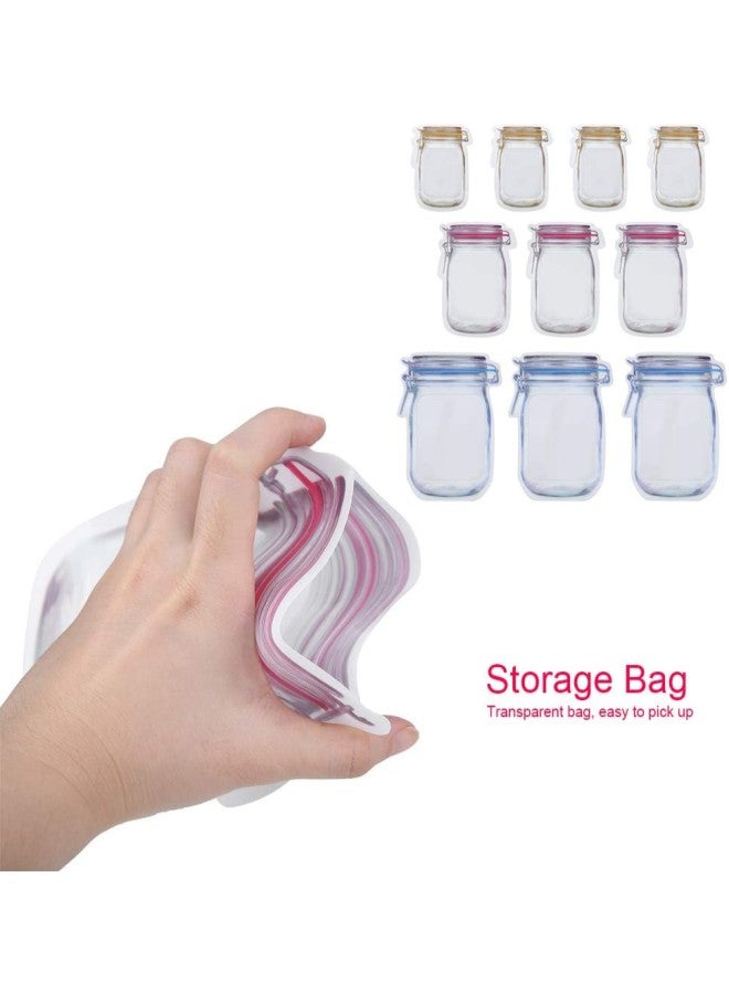 klarako 10pcs/ Set Multipurpose Portable Transparent Bottle Pattern Sealing Storage Bag for Snacks PE