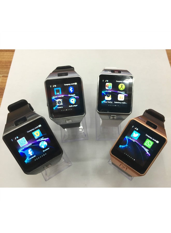 2017 DZ09 Smart Watch Card Watch QQ Phone Watch Mobile Phone Watch Direct Sales-Color:English Silver