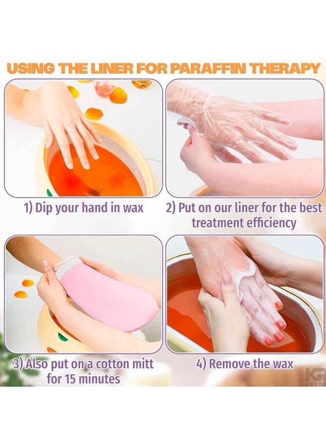 100Pcs Paraffin Gloves Hand Treatment Shower Gloves Paraffin Gloves Shower Gloves Disposable Plastic Glove Liners for Pedicure Pedicure Spa Drying Hands - Image 4