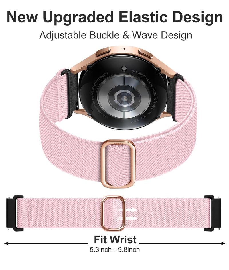 Lerobo Elastic Bands Compatible with Galaxy Watch 7/6/5/4 40mm 44mm/Galaxy Watch 6 4 Classic Band 43mm 47mm 42mm 46mm/Galaxy Watch 5 Pro 45mm/Active 2,3Pack 20mm Soft Nylon Band - Image 2