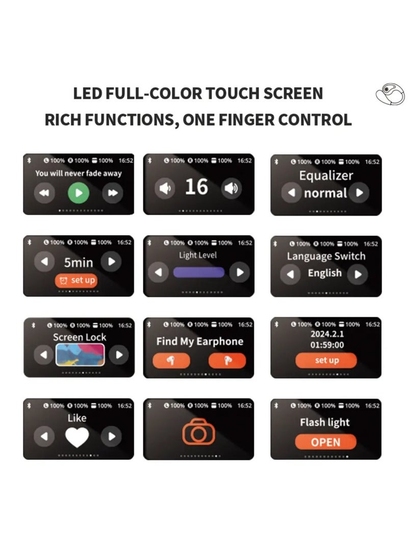 Generic - Open Ear ENC Call Noise Reduction Color Touch Screen TWS Intelligent 144 Ai Language Translation Earbuds for Android, Windows, iOS - Smart Wireless Bluetooth Earphones with Enhanced Call Quality and Clear Audio - Image 1