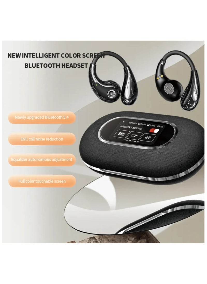 Generic - Open Ear ENC Call Noise Reduction Color Touch Screen TWS Intelligent 144 Ai Language Translation Earbuds for Android, Windows, iOS - Smart Wireless Bluetooth Earphones with Enhanced Call Quality and Clear Audio - Image 1