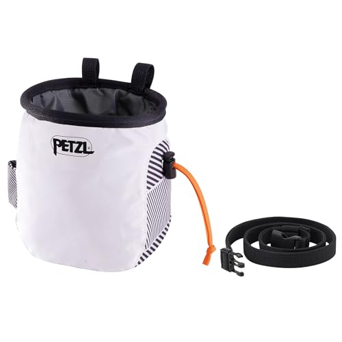 Petzl SAKA Ergonomic Chalk Bag with Belt White Dazzle - Image 1