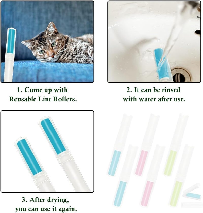 SENTAVIL Efficient Lint Remover Roller Quick and Easy Fabric Care 3 pc Multi Color - Image 3