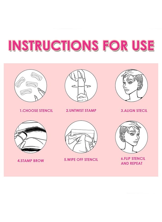 Jaysuing - Eye brow Stamp and Eyebrow Stencil Kit Dual-Color - Eye Brow Stamping Kit - Perfect Instant Brows Every Time, Waterproof and Sweatproof, Reusable, For all Eyebrow Shapes (Dark Brown + Nearly Black) - Image 1