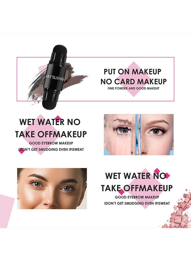 Jaysuing - Eye brow Stamp and Eyebrow Stencil Kit Dual-Color - Eye Brow Stamping Kit - Perfect Instant Brows Every Time, Waterproof and Sweatproof, Reusable, For all Eyebrow Shapes (Dark Brown + Nearly Black) - Image 1