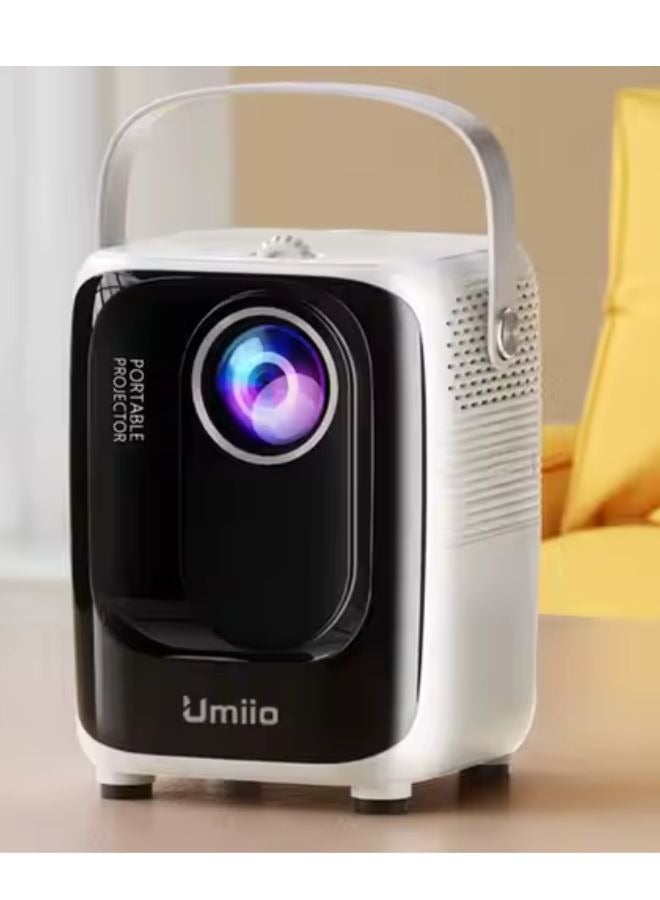 Umiio A007 Portable Smart Intelligence Projector Full HD 1080P, Android Video Projector with 5G WiFi & Bluetooth, Compatible With iOS Android HuaweiCast Suitable for Outdoor Meeting and Home Theater White