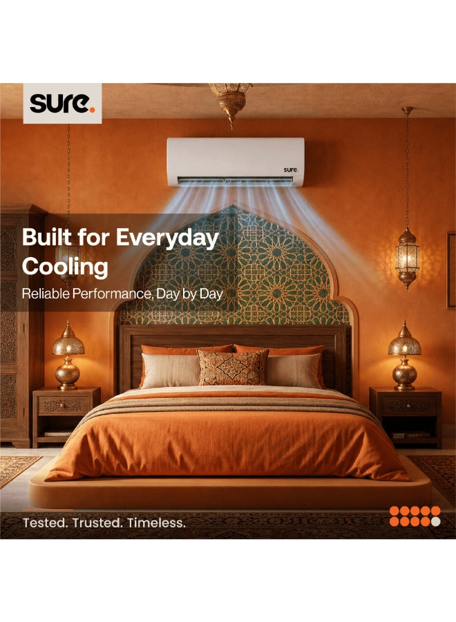 Sure 2 Ton Split Air Conditioner, 24000 BTU AC with T3 Tropical Rotary Compressor, Golden Fin, 4-Way Swing, R410A Refrigerant, Energy Efficient Cooling, White, AS-24 AS-24 white - Image 2
