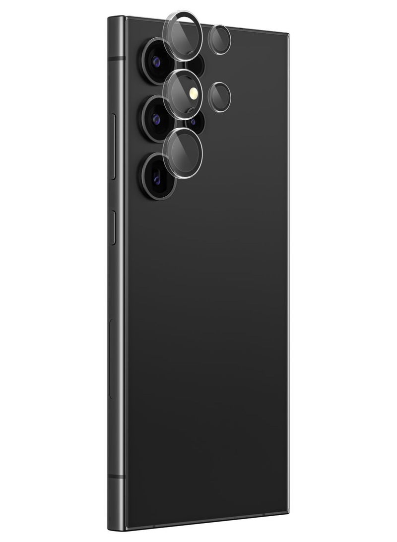 AMAZINGthing Supreme Samsung Galaxy S24 Ultra Tempered Glass Camera Lens Protector Aluminum AR Lens Defender - Clear - Image 3