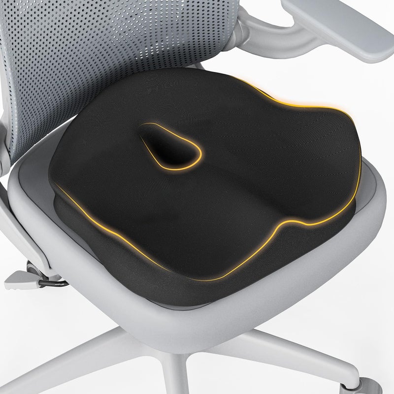 Hsypti Seat Cushion X Large Office Chair Cushion for Sciatica Pain Relief Memory Foam Ergonomic Cushions Pad Pillow for Car Home Hip Tailbone Coccyx Long Sitting - Image 2
