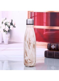Stainless Steel Insulated Bowling Bottle Yellow Wood grain