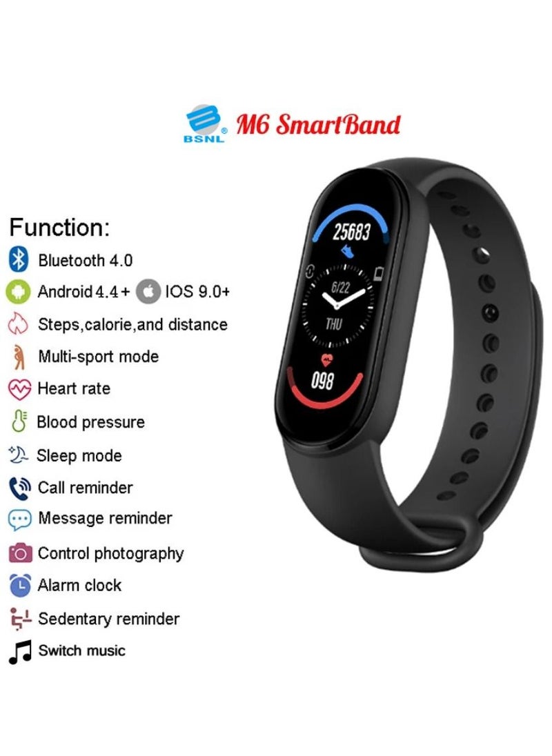 BSNL - M6 Smart Watch Fitness Tracker With Replaceable Strap - Image 1