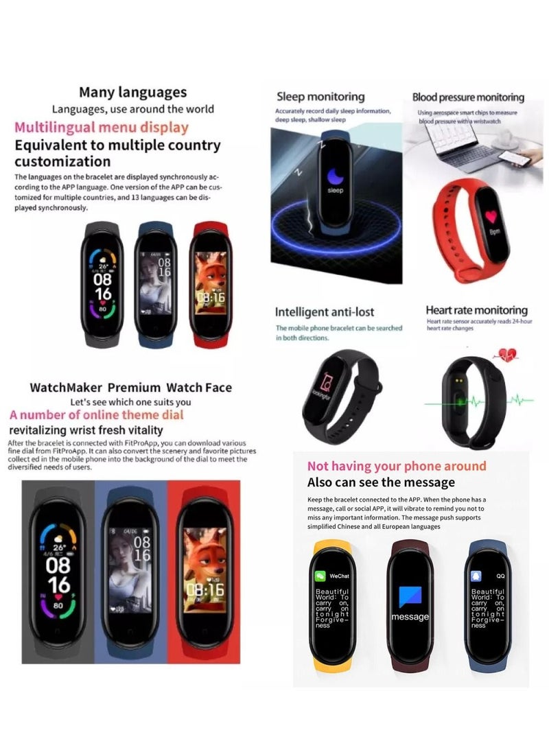 BSNL - M6 Smart Watch Fitness Tracker With Replaceable Strap - Image 1
