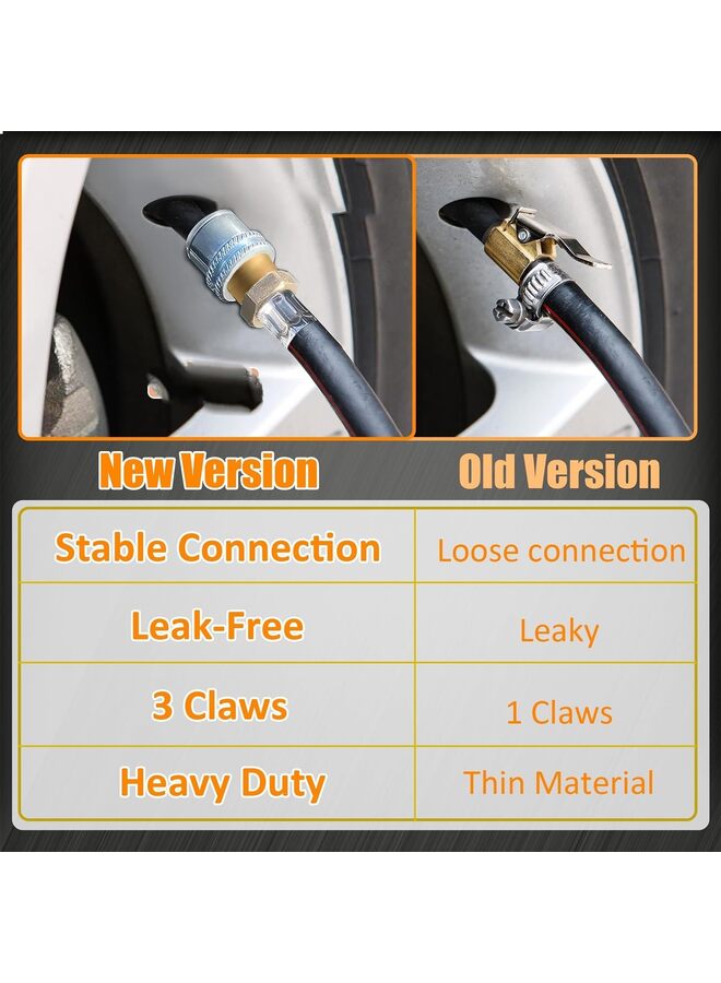 Generic 2PCS Air Chuck for Tires, Anti Leakage Lock on Air Chuck 1/4'' FNPT Locking Tire Inflator Chuck Quick Connector Lock Air Chuck Heavy Duty Brass Tire Chuck Close Flow for Air Compressor  - Image 4