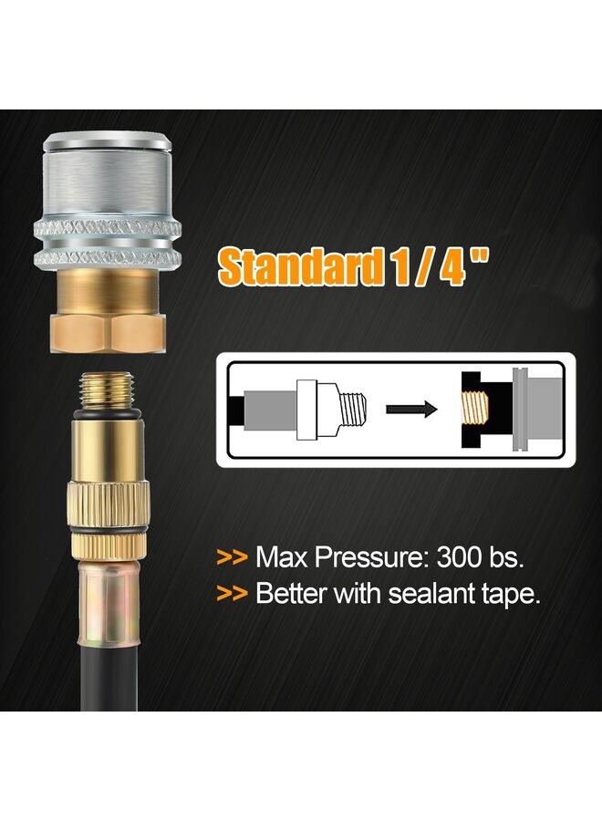 Generic 2PCS Air Chuck for Tires, Anti Leakage Lock on Air Chuck 1/4'' FNPT Locking Tire Inflator Chuck Quick Connector Lock Air Chuck Heavy Duty Brass Tire Chuck Close Flow for Air Compressor  - Image 5