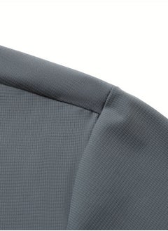 AROAQ Men's Summer Tang Suit Lightweight, Breathable Nylon Spandex Blend  Quick Dry Solid Color with Traditional Handcrafted Buttons And Stand Collar Chinese Traditional Dress Tang Suit Gray  - Image 5
