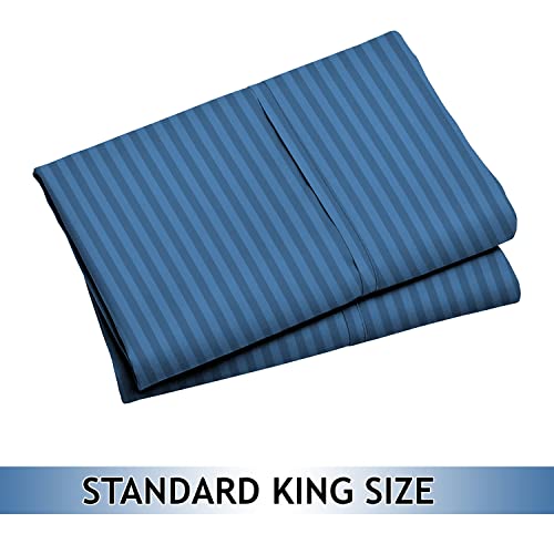 VAS Collections Cotton 180TC Pillow Cover, King, Blue, 2 Pieces, 18 inch x 28 inch, Striped - Image 4