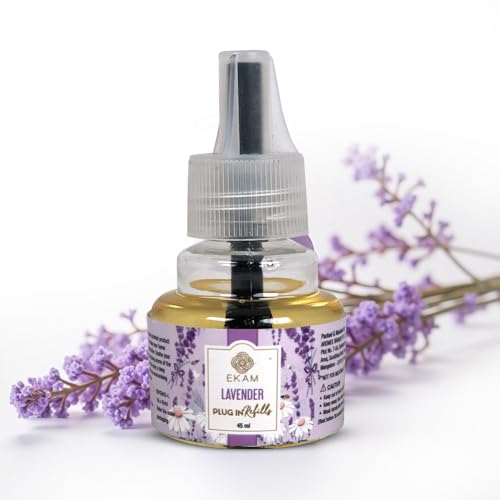 EKAM Plug-In Air Freshener Refill (45ml) | Lavender Scent for Room/Bathroom | Automatic Refill | Lasts up to 125 Days / 500 Hours | Perfect for Living Rooms, Bedrooms & More - Image 1