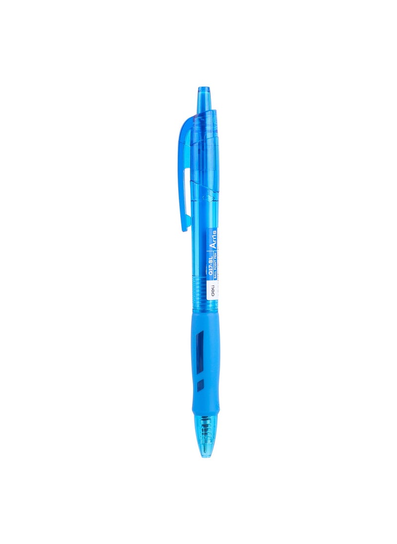 Deli Deli EQ17-BL ARRIX Retractable Ballpoint Pens - Fine Tip, Soft Grip Barrel, Blue Ink - Smooth Low-Viscosity Pens for Office & School (12PCS/Color Box)  - Image 4