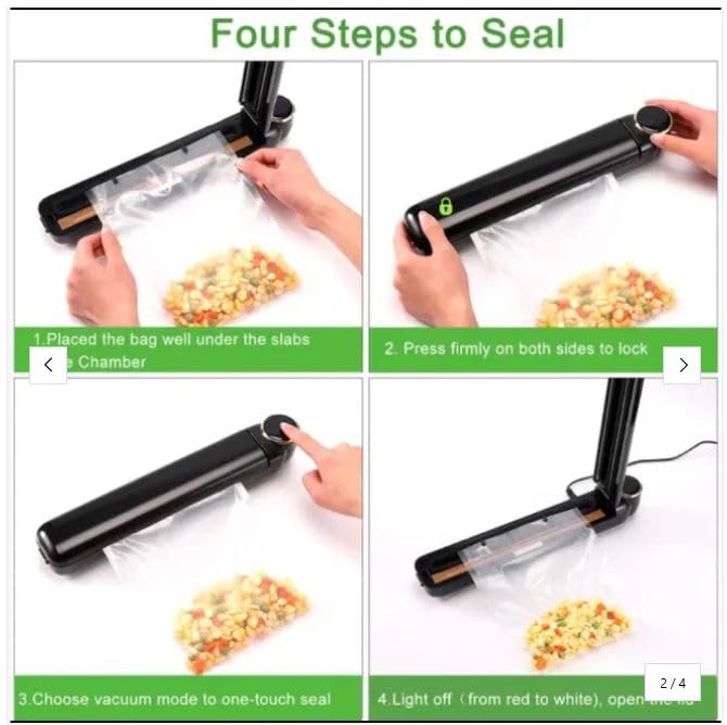 SHOPOBOX Vacuum Sealer Machine for Food Food Vacuum Sealer Automatic Food Sealer Machine Smart Food Packer Equipped with Vacuum Bags and Starter Kit for Food Preservation - Image 4