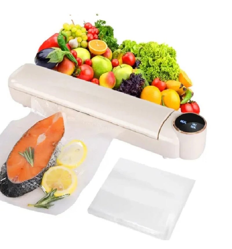 SHOPOBOX Vacuum Sealer Machine for Food Food Vacuum Sealer Automatic Food Sealer Machine Smart Food Packer Equipped with Vacuum Bags and Starter Kit for Food Preservation - Image 1