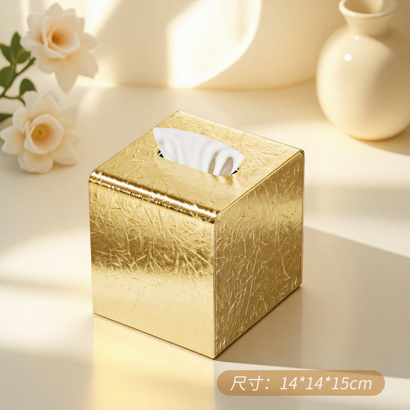 Square Leather Tissue Holder for Home Use, High-End Tissue Box for Bedroom and Living Room, Luxury Tissue Dispenser - Image 1