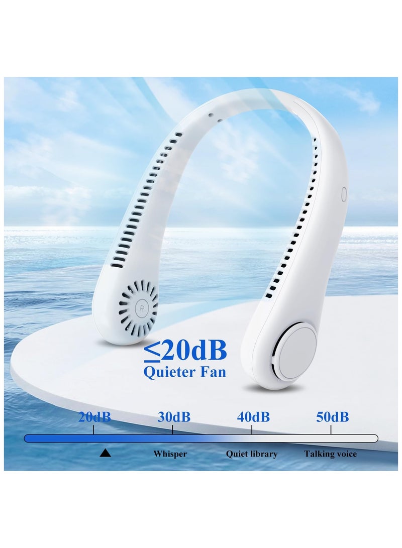 مارك ستور مروحة رقبة، مكيف هواء بدون شفرات قابلة لإعادة الشحن - مبرد محمول مع تدفق هواء 360 درجة، شحن USB، مروحة هادئة بدون استخدام اليدين للاستخدام في الهواء الطلق والسفر - Image 3