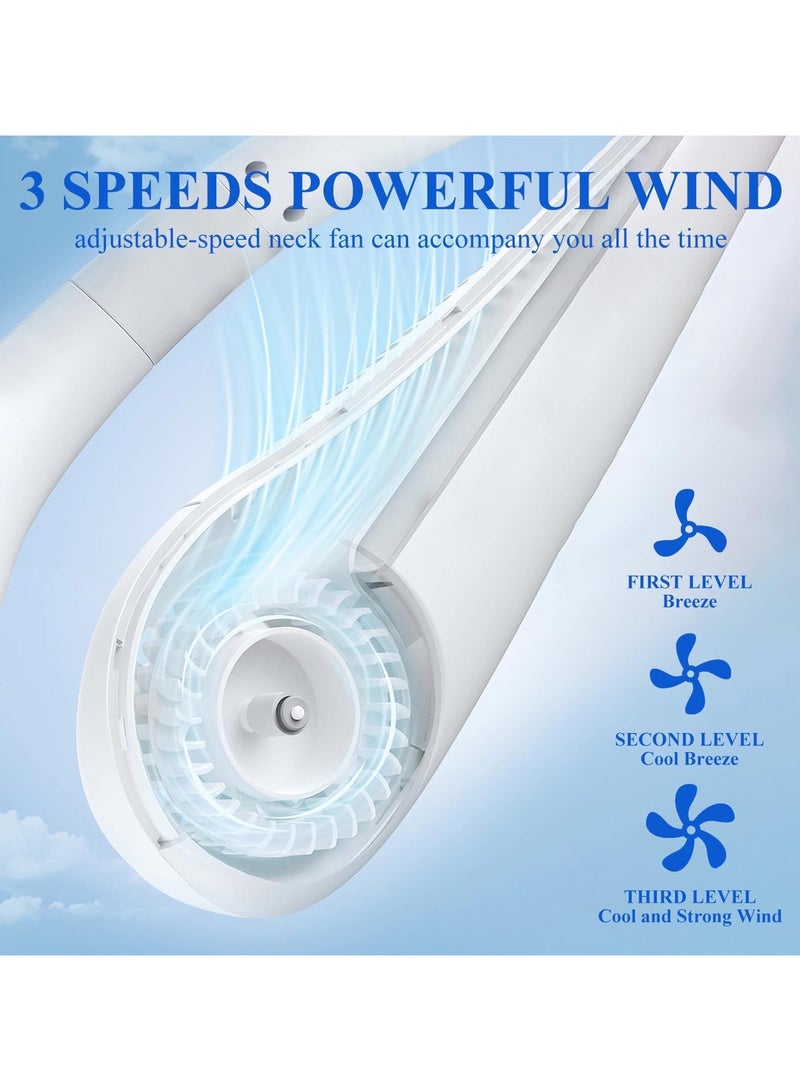 مارك ستور مروحة رقبة، مكيف هواء بدون شفرات قابلة لإعادة الشحن - مبرد محمول مع تدفق هواء 360 درجة، شحن USB، مروحة هادئة بدون استخدام اليدين للاستخدام في الهواء الطلق والسفر - Image 4