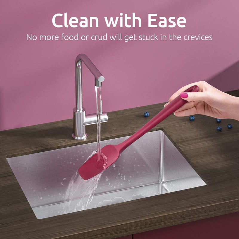 U-Taste U-Taste Silicone Spatula Set with 480 Degrees Fahrenheit Heat Resistant (Red) - Image 3